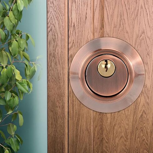 Astibym Single Cylinder Lock Stainless Steel Security Anti Theft Bedroom Door Lock with Keys for Residential Safety (Red in Saudi Arabia