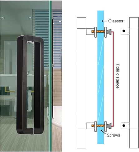 Heavy Duty Commercial Push Pull Bar for Entry Doors Barn Door Hardware Handles and Pulls 55 7/8" Long Various in Saudi Arabia