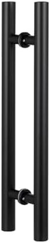 Modern Black Commercial Push Pull Glass Door Handles Double Sided Barn Door Pull Handle for Interior/Exterior Front Door 180X150cm in Saudi Arabia