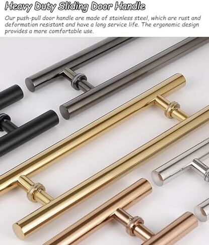 Modern Black Commercial Push Pull Glass Door Handles Double Sided Barn Door Pull Handle for Interior/Exterior Front Door 180X150cm in Saudi Arabia