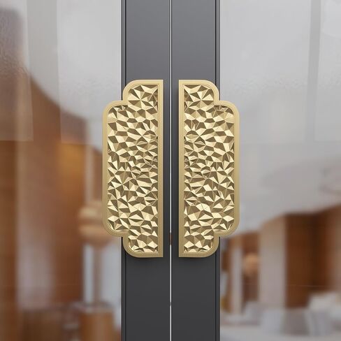 Aluminum Chinese Style Push Pull Door Handles for Wood/Glass Gate Commercial Double Side Handle Entry Hardware 50X40cm/19.7"X15.8" Size Style5 Color in Saudi Arabia