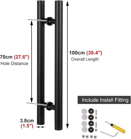 Sliding Barn Door Pull Handles for Interior/Exterior Easy to Install Commercial Handle for Two Sided Glass and Wood Doors H Shape in Saudi Arabia