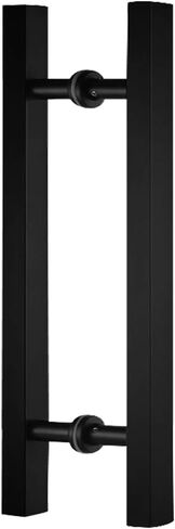 Modern Brushed Stainless Steel Barn Sliding Door Handle Push Pull Commercial Grade Interior Exterior Door Handle for Solid Wood/Glass Doors Black Finish 1 Piece in Saudi Arabia