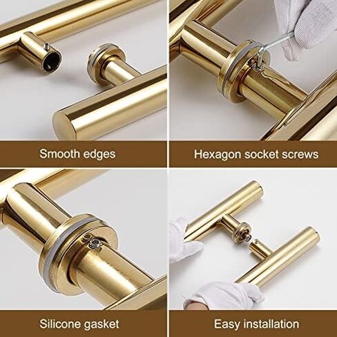 Heavy Duty Commercial Grade Stainless Steel H Shape Barn Door Handles for Interior Exterior Doors Double Sided Push Pull Handles (Black 120cm/47 1/4"*80cm) in Saudi Arabia