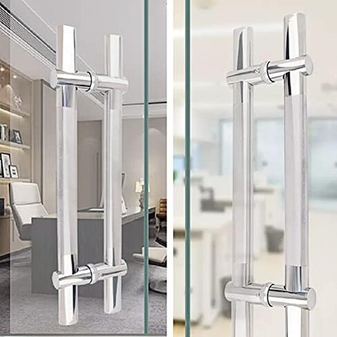 H Shape Barn Door Handles Brushed Finish Heavy Duty Commercial Door Push Bar for Exit Interior and Exterior Doors 47 1/4" Long Ideal for Home or Office Use in Saudi Arabia