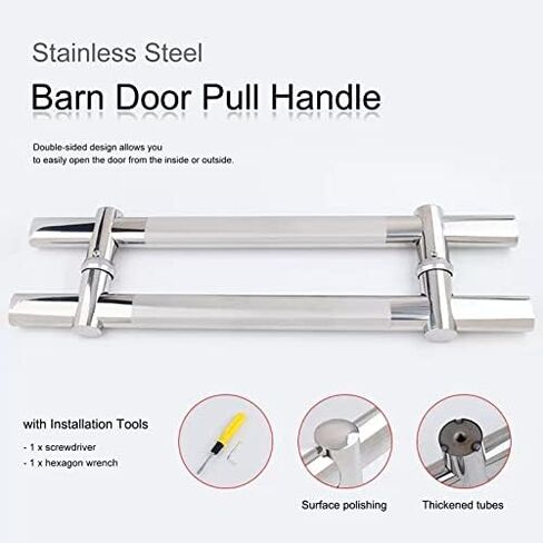 H Shape Barn Door Handles Brushed Finish Heavy Duty Commercial Door Push Bar for Exit Interior and Exterior Doors 47 1/4" Long Ideal for Home or Office Use in Saudi Arabia