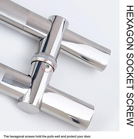H Shape Barn Door Handles Brushed Finish Heavy Duty Commercial Door Push Bar for Exit Interior and Exterior Doors 47 1/4" Long Ideal for Home or Office Use in Saudi Arabia