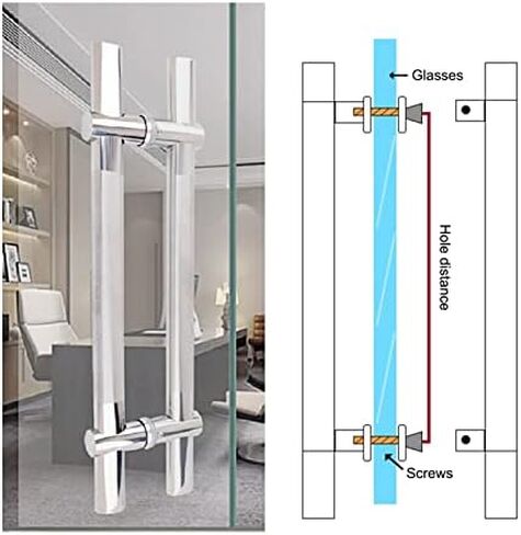 H Shape Barn Door Handles Brushed Finish Heavy Duty Commercial Door Push Bar for Exit Interior and Exterior Doors 47 1/4" Long Ideal for Home or Office Use in Saudi Arabia