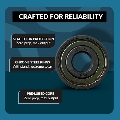 PGN (2 Pack) 1621-ZZ Bearing - Lubricated Chrome Steel Shielded Ball Bearing in Saudi Arabia