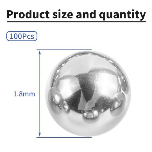 100Pcs 1.8mm Bearing Balls 304 Stainless Steel Balls G100 Precision Metric Solid Balls for Bearings, Hardware Accessories in Kuwait