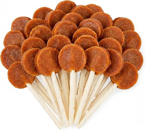 مكافآت الكلاب MON2SUN Lollipop، 4.5 بوصة دجاج وبيض مع أعواد ملتوية من الجلد الخام، وجبات خفيفة صحية وتنظيف الأسنان للكلاب الصغيرة، 10.58 أونصة (15 حزمة من 1) in Kuwait
