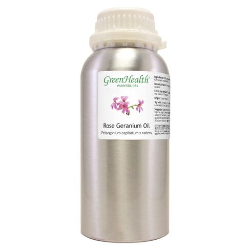 Essential Oil – 16 fl oz (473 ml) Aluminum Bottle w/Plug Cap – 100% Pure Essential Oil – GreenHealth (Rose Geranium) in Saudi Arabia