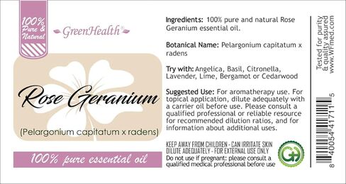 Essential Oil – 16 fl oz (473 ml) Aluminum Bottle w/Plug Cap – 100% Pure Essential Oil – GreenHealth (Rose Geranium) in Saudi Arabia