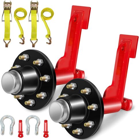 2 Pack Shipping Container Wheels 8-Lug Kit, Heavy-Duty Shipping Container Axles with Ratchet Tie Down for Up to 40ft Containers in Saudi Arabia