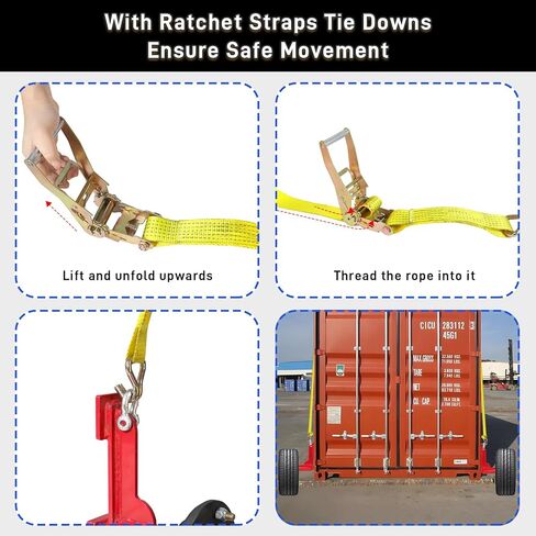 2 Pack Shipping Container Wheels 8-Lug Kit, Heavy-Duty Shipping Container Axles with Ratchet Tie Down for Up to 40ft Containers in Saudi Arabia