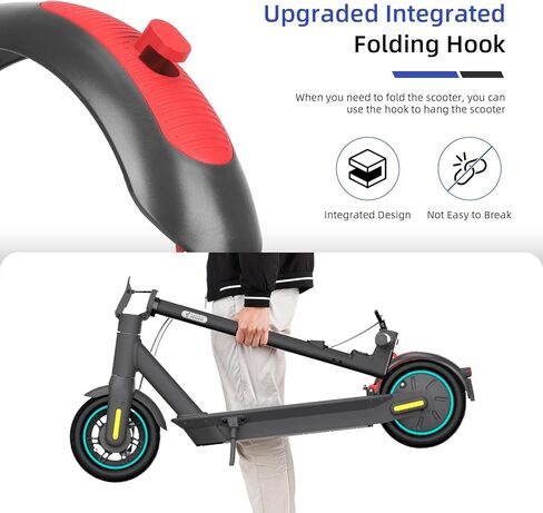 ملحق بديل للحاجز الخلفي للسكوتر من ulip مع ضوء خلفي مع فرامل متوافق مع سكوتر Segway Ninebot Max G30 G30D، رمادي وأحمر in Saudi Arabia