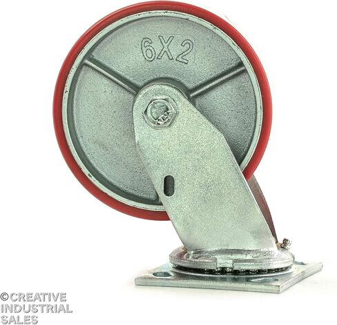 6"x2" Swivel Casters Heavy Duty Polyurethane Wheel on Steel Hub Supports 4,800 lbs, 1,200 lb Each Wheel, Set of (4), Perfect for Tool Box, Furniture, Musician Instrument Cases in Saudi Arabia