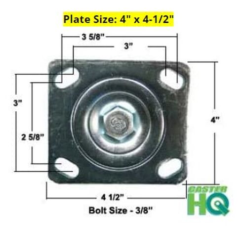 CasterHQ - عجلات عربة دريوال دوارة مقاس 8 × 2 بوصة - مجموعة من 4 مع 2 أقفال دوارة - قالب على عجلة مطاطية - 600 رطل لكل منها / 2400 رطل مجموعة من 4 in Saudi Arabia