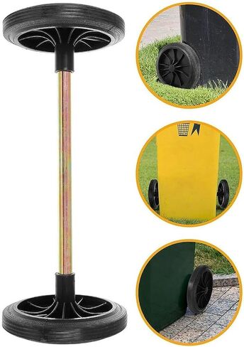 Replacement Caster for Trash Bin, Garbage Container Wheels, Heavy Duty Spare Part High Performance Wastebasket Pulley Wheels, Total Length 55cm in Saudi Arabia