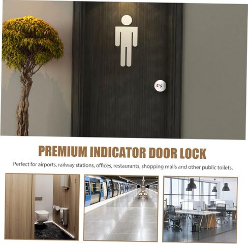 Homoyoyo 1 مجموعة مؤشر المرحاض العام قفل مؤشر الخصوصية قفل الباب مع الحالة دائم الفولاذ المقاوم للصدأ لخصوصية الحمام سهلة التركيب للمراحيض العامة in Kuwait