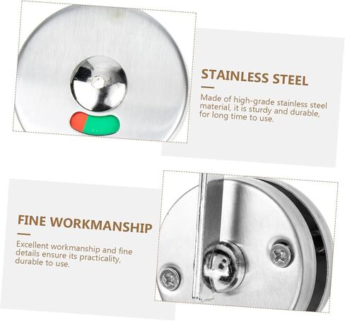 Homoyoyo 1 مجموعة مؤشر المرحاض العام قفل مؤشر الخصوصية قفل الباب مع الحالة دائم الفولاذ المقاوم للصدأ لخصوصية الحمام سهلة التركيب للمراحيض العامة in Kuwait