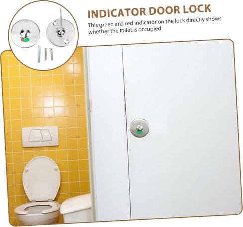 Homoyoyo 1 مجموعة مؤشر المرحاض العام قفل مؤشر الخصوصية قفل الباب مع الحالة دائم الفولاذ المقاوم للصدأ لخصوصية الحمام سهلة التركيب للمراحيض العامة in Kuwait