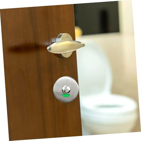 Homoyoyo 1 مجموعة مؤشر المرحاض العام قفل مؤشر الخصوصية قفل الباب مع الحالة دائم الفولاذ المقاوم للصدأ لخصوصية الحمام سهلة التركيب للمراحيض العامة in Kuwait