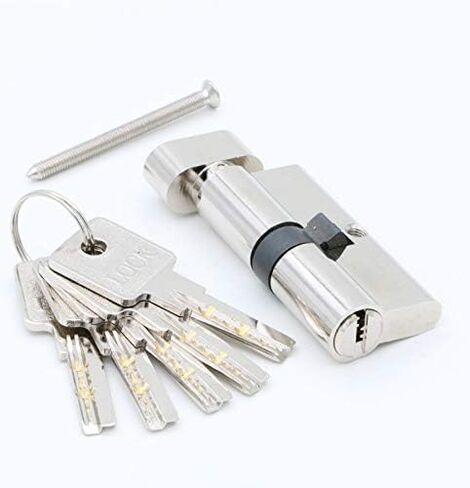 Door Lock DIY 50 55 60 65 70 75 80 85 90 100 Security Copper Lock Cylinder Interior Bedroom Living Handle Brass Key (Color : Ly 90(45 45)) in Saudi Arabia