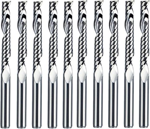 10pcs 1/8 Inch Shank Tungsten Carbide End Mill Single Flute Spiral Engraving Router Bits CNC Milling Cutter(3.175x2.0x8) in Saudi Arabia