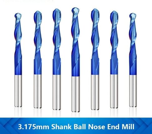 10pcs Ball Nose End Mill Cutter CNC Router Bits 3.175mm Shank Carbide Milling Woodworking Engraving Bit Spiral Tool in Saudi Arabia