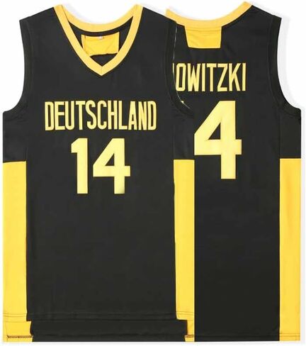 Men's #14 Deutschland Vintage Throwback Basketball Jersey Top Stitched in Saudi Arabia
