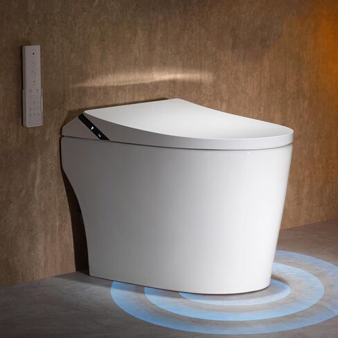 ihati Smart Toilet with Bidet Built in,1000Gram MaP Flush Score,Foam Dispenser,ADA Height,Auto Open Close,Blackout Flush,Auto Flush,Heated Seat,Warm Water,Deodorization,Bidet Toilet with Tank in Saudi Arabia