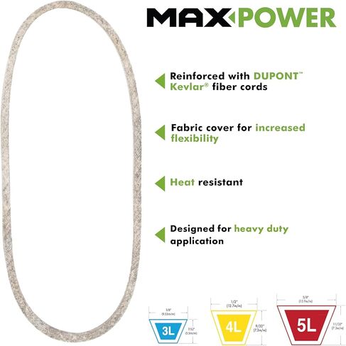 حزام Maxpower 347451 Premium معزز بأسلاك ألياف كيفلار، 3/8 بوصة × 46 بوصة in Saudi Arabia