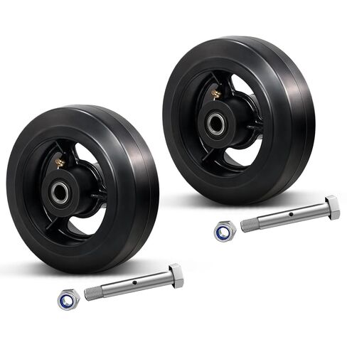 SY America 6" × 2" Heavy Duty Casters Wheels, Industrial Casters, Rubber on Cast Iron Wheels for Trash Containers and Dumpster Bins, 2000 lbs Capacity,Set of 2 in Saudi Arabia