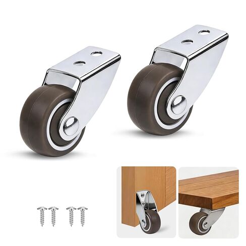 عجلات صغيرة مقاس 1.5 بوصة، عجلات صلبة غير دوارة شديدة التحمل، سعة تحميل 180 رطل، عجلات بديلة مطاطية مثبتة رأسيًا أو أفقيًا للأثاث، والمشروعات اليدوية، 4 عبوات in Kuwait