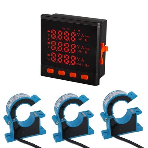 3 مراحل لوحة العدادات متعددة الوظائف العرض الرقمي AC0-500V 100A 200A 300A 400A 500A 600A نسخة رقيقة متعددة الوظائف متر (AC500V 500A) in Kuwait