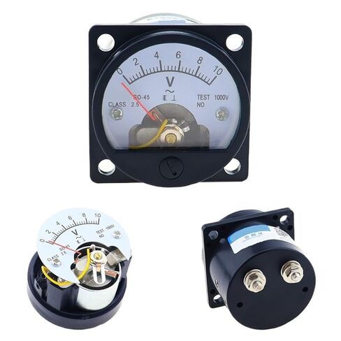 1 قطعة الفولتميتر SO-45 التيار المتناوب 1 فولت 2 فولت 5 فولت 10 فولت 15 فولت 20 فولت 50 فولت 100 فولت 150 فولت 200 فولت 300 فولت 500 فولت جولة التناظرية الهاتفي لوحة متر الفولتميتر مقياس أسود (30 فولت) in Kuwait