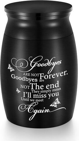 SOITIS Small Urns for Human Ashes - 2.76 Inches Black Aluminium Urn for Ashes Keepsake, Cremation Urns Memorial Holder, Funeral Decorative Urn for Women Men - Gone Fishing Mini Urn in Saudi Arabia