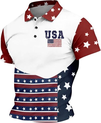 Men's 1776 2026 Stars Polo Shirts-4Th of July Shirt 250 Years American Anniversary T Shirt Flag Graphic Tee, M-3XL in Saudi Arabia