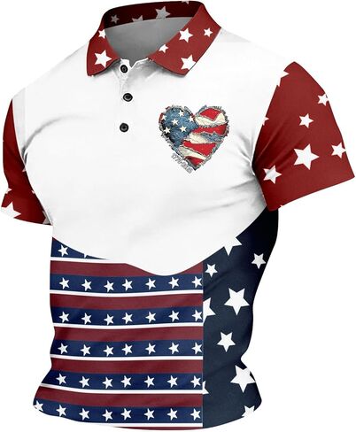 Men's 1776 2026 Stars Polo Shirts-4Th of July Shirt 250 Years American Anniversary T Shirt Flag Graphic Tee, M-3XL in Saudi Arabia