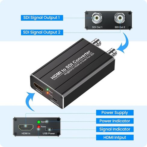 محول HDMI إلى SDI، يدعم مخرج SDI ثنائي المنفذ، مدخل HDMI 2.0 4Kx2K/60 هرتز ومخرج 3G-SDI/HD-SDI، اكتشاف التنسيق التلقائي ودمج الصوت in Saudi Arabia