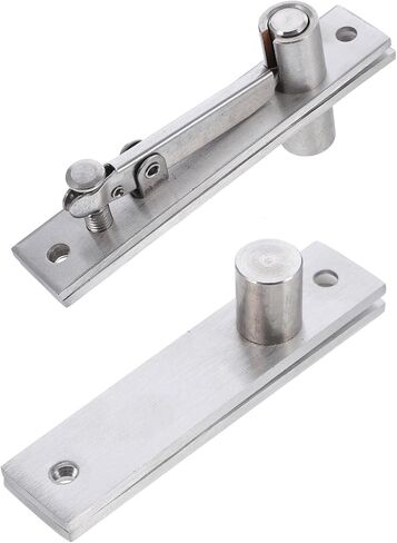 Zerodeko Heavy Duty Stainless Steel Pivot Hinge Set for Wood Doors, Adjustable Hidden Rotation Hinge with Top and Bottom Mount, Industrial Door Hardware for Secure Lateral Opening in Saudi Arabia