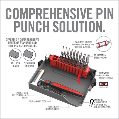 Real Avid Master Bench Block Pro-Kit - Non-Marring Armorers Block, Roll Pin Punch Set & Standard Pin Punch Set + Hammer with 4 Interchangeable Heads in Saudi Arabia