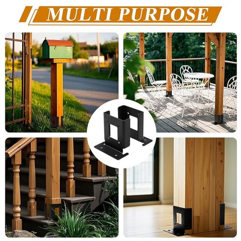 6Pcs Adjustable 4x4 Pergola Post Base for Wood Fence, 4x6 Post Anchor Base Brackets for Deck Railing Mailbox in Saudi Arabia