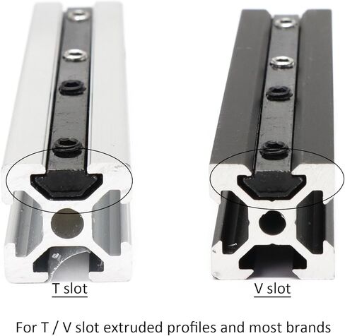 4Pcs 2020 Aluminum Extrusion T Slot Corner Bracket Extruded Hardware Straight Line Connector with Screw for 20 Series Black 20/20 80 20 2040 T V Slot Aluminum Profile Length Fasteners in Saudi Arabia