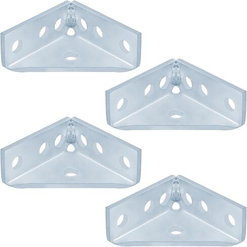 4 Pcs 90 Degree Gusseted Fitting for 1-5/8" Strut Channel, 7 Hole Electro-Galvanized Corner Bracket，7/32" Thick in Saudi Arabia