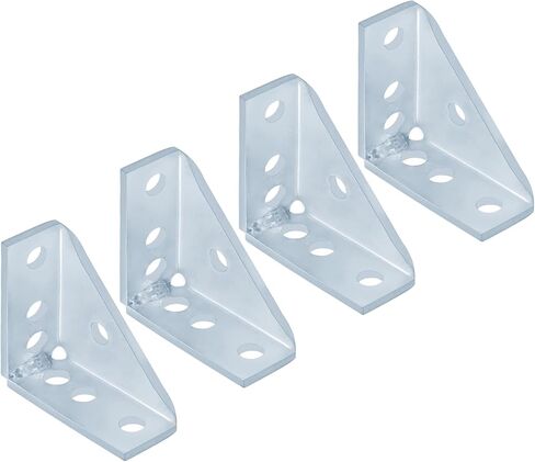 4 Pcs 90 Degree Gusseted Fitting for 1-5/8" Strut Channel, 7 Hole Electro-Galvanized Corner Bracket，7/32" Thick in Saudi Arabia