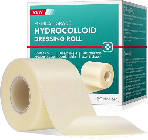 Hydrocolloid Bandages, Medical Grade Hydrocolloid Roll for Wound Care, Waterproof & Flexible Wound Dressing Roll, Extra Large Hydrocolloid Patch Bandages with Self-Adhesive-2in*11.8ft in Kuwait
