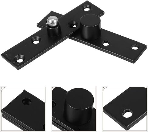 Stainless Steel Heavy Duty 360 Degree Rotating Pivot Hinge for Wood Door, Hidden Center Pivot Hinge with Matte Black Finish, Suitable for Residential and Commercial Doors in Kuwait
