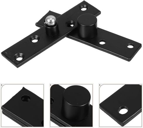 Stainless Metal Full Rotation Pivot Door Hinge for Wooden Doors Concealed Center Hung Heavy Duty Black Matte Finish Suitable for Residential Use in Saudi Arabia